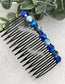 Royal blue Blue  faux Rhinestone  hair comb accessory side Comb 3.5” plastic side Comb