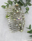 White  iridescent pearl Vintage Style Crystal Rhinestone 3.5” antique tone Metal side Comb bridal accessories