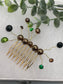 Camouflage crystal  faux Pearl 2.0” gold tone bridal side Comb accents vine handmade by hairdazzzel wedding accessory bride princess