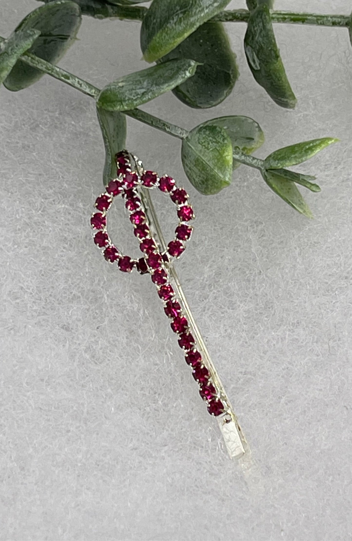 Purple Crystal Rhinestone hair pin silver tone approx2.5”  bridesmaid wedding formal princess accessory accessories