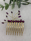 Purple crystal  2.0” gold tone bridal side Comb accents vine handmade by hairdazzzel wedding accessory bride princess gifts Shower hair accessory