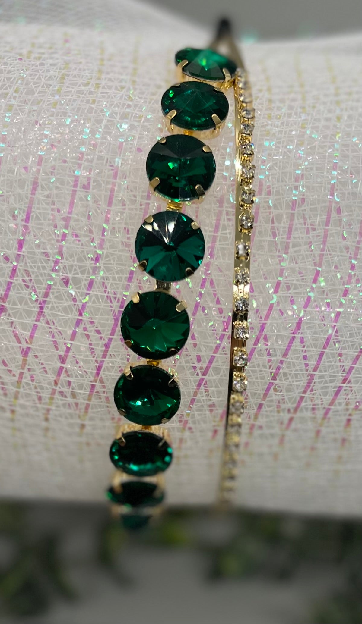 Emerald Green crystal rhinestone luxe headband Elegant formal princess wedding engagement birthday bridesmaid sweet 16 hair accessory accessories