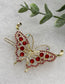Red gold butterfly Crystal Rhinestone Barrette approximately 3.5”Metal gold tone formal hair accessory