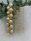 Baby Pink gold beaded side Comb 3.5” gold Metal hair Accessories bridesmaid birthday princess wedding gift handmade accessories