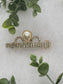 Teardrop Pearl Crown Crystal hair barrette approximately 3.0” gold  tone formal hair accessory wedding bridal engagement princess bridesmaid