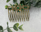 Emerald green crystal rhinestone vintage style antique  hair accessories gift birthday event formal bridesmaid  2.5” Metal side Comb #652