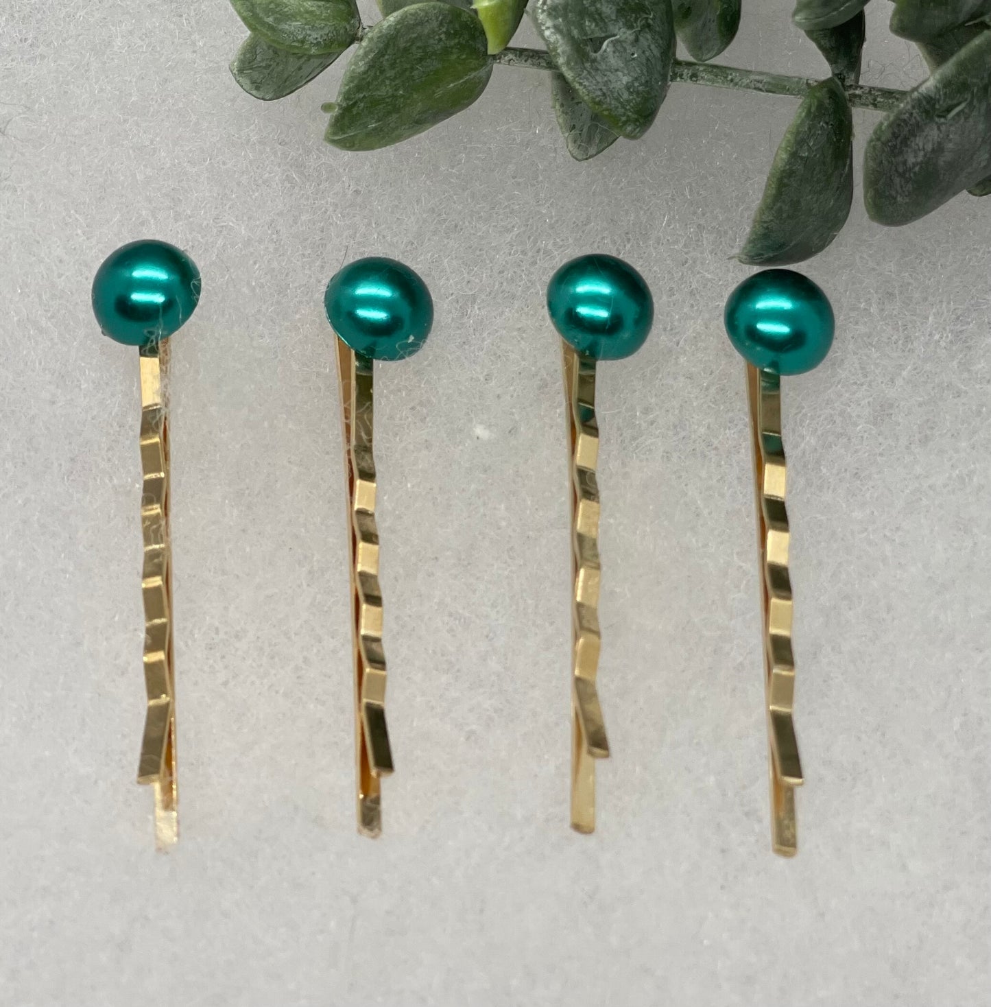 Teal faux pearl 4 pc set Gold Antique vintage Style approximately 3.0” hair pin wedding engagement bride princess formal hair accessories