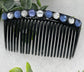 Blue faux crystal rhinestone side comb 3.5” black plastic hair accessory bridal wedding Retro Bridal Party Prom Birthday gifts