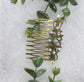 White yellow Pearl Vintage Style  2.5” antique tone Metal side Comb bridal gift accessory accessories