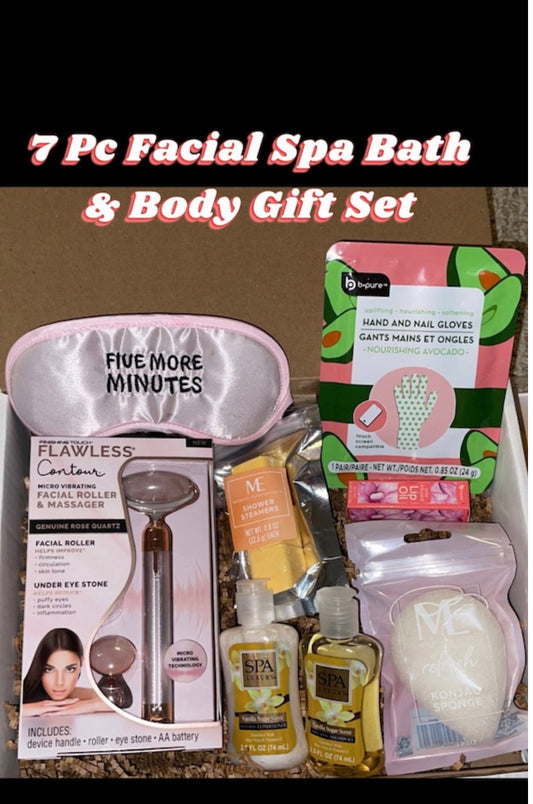 7 Pc Facial body & bath spa gift set Box Valentine’s Day Birthday Shower Thinking Of You Get well any occasion gift sets free shipping