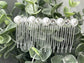 White Pearl faux Rhinestone  hair comb accessory side Comb 3.5” plastic side Comb