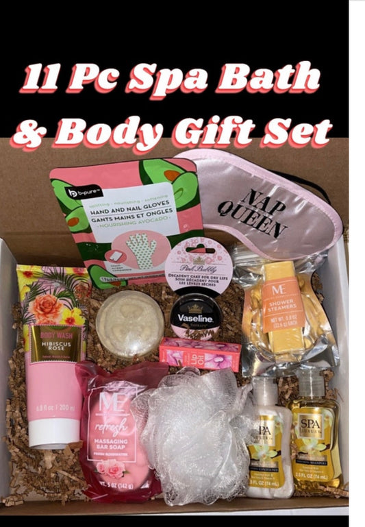 11 Pc body & bath spa gift set Box Valentine’s Day Birthday Shower Thinking Of You Get well any occasion gift sets free shipping