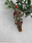 Red Crystal vintage antique style leaf hair alligator clip approximately 2.5” long Handmade hair accessory bridal wedding Retro
