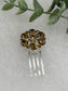 Brown crystal rhinestone flower approximately 2.0” hair side comb wedding bridal shower engagement formal princess accessory accessories