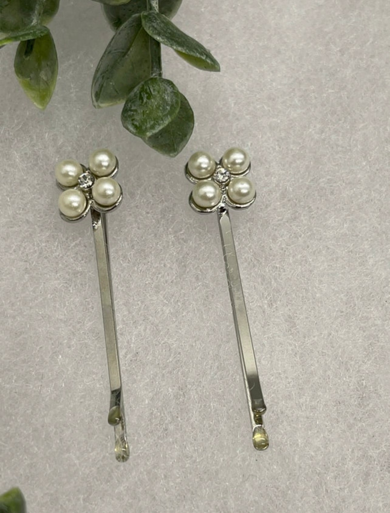 2.pc set Pearl silver vintage antique style hair pin approximately 2.5” long Handmade hair accessory bridal wedding