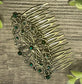 Emerald crystal rhinestone Comb on 3.5” antique Metal Hair Comb accessory Handmade Retro Bridal Prom