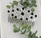 Black Vintage Style Crystal Rhinestone 3.5” silver tone Metal side Comb bridal accents handmade by hairdazzzel wedding accessory