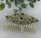 Camouflage Crystal vintage antique style leaf side hair comb approximately 3.5” long  Handmade hair accessory brida
