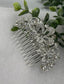 Bridal Decorative crystal Rhinestone Hair 3.5”Comb Flower silver wedding hair accessory bride princess shower engagement formal accessory