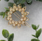 Opal Rainbow crystal rhinestone sunflower approximately 2.5” barrette Gold vintage style bridal Wedding sho
