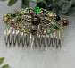 Camouflage crystal rhinestone pearl vintage style antique  hair accessories gift birthday event formal bridesmaid  3.5” Metal side Comb ##612