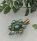 Blue Iridescent faux pearl vintage antique style flower hair alligator clip 2.0”Handmade hair accessory bridal wedding