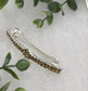 Gold Crystal Rhinestone  barrette approximately 3.0” silver tone formal hair accessory gift wedding bridal Hair accessory