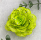 Lime green Rose flower crystal rhinestone embellished alligator clip approximately 3.0” formal hair accessory wedding