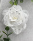 White Rose flower crystal rhinestone embellished alligator clip approximately 3.0” formal hair accessory wedding