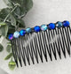 Royal blue Blue  faux Rhinestone  hair comb accessory side Comb 3.5” plastic side Comb