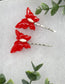 2 pc Red Butterfly hair pins approximately 2.0”silver tone formal hair accessory gift wedding bridal Hair accessory #006