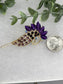 Purple Crystal Rhinestone peacock hair clip approximately 3.0”Metal gold tone formal hair accessory gift wedding bridal engagement