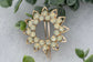 Cream crystal rhinestone sunflower approximately 2.5” barrette Gold vintage style bridal Wedding shower sweet 16