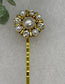 Pearl Gold Crystal vintage antique style hair pin approximately 2.5” long Handmade hair accessory bridal wedding