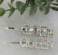 Silver Crystal Pearl Rhinestone 2 pc set hair pins approximately 3.0” QUEEN letter formal princess accessory accessories birthday gift